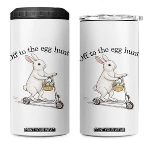 Off To The Egg Hunt 4 in 1 Can Cooler Tumbler Funny Easter Bunny TS14 One Size: 16 oz White Print Your Wear
