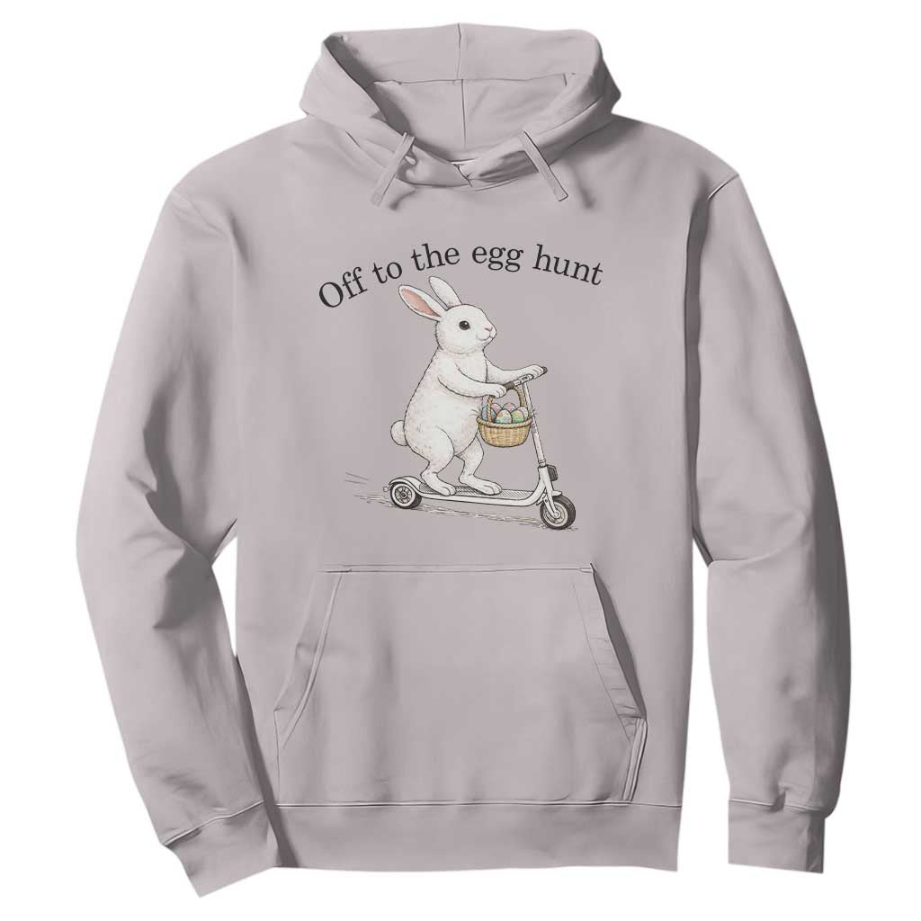 Off To The Egg Hunt Hoodie Funny Easter Bunny TS14 Ice Gray Print Your Wear