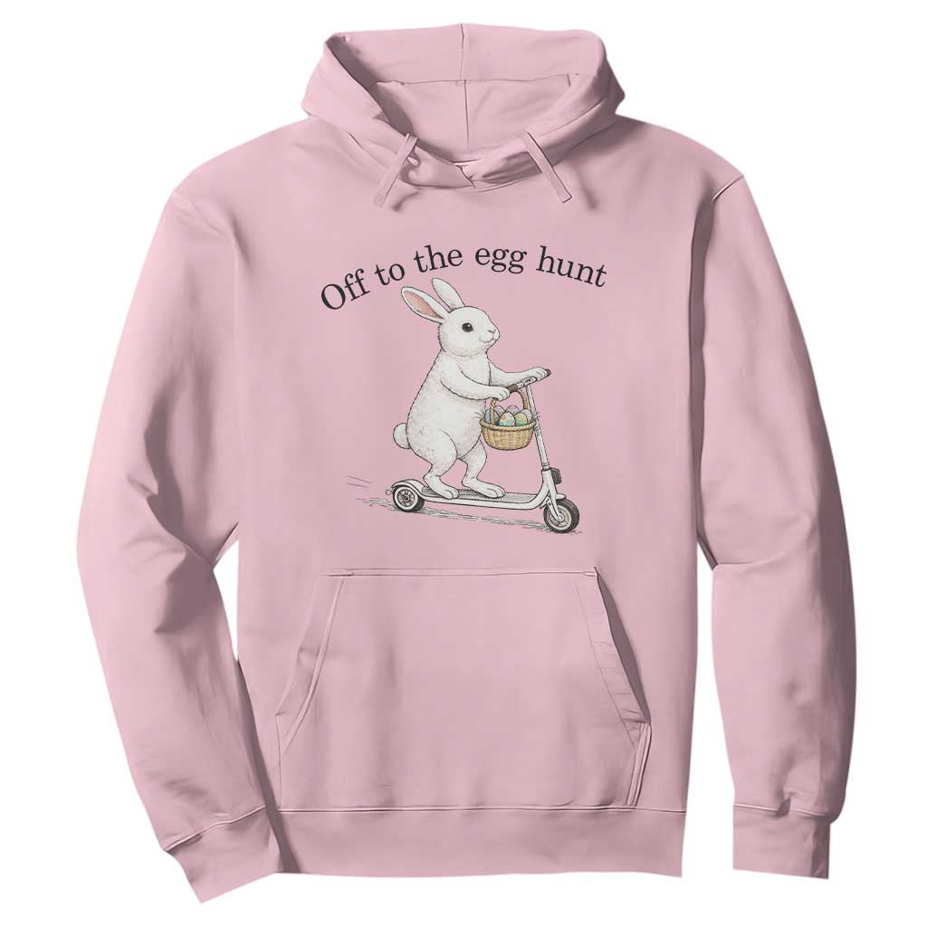 Off To The Egg Hunt Hoodie Funny Easter Bunny TS14 Light Pink Print Your Wear