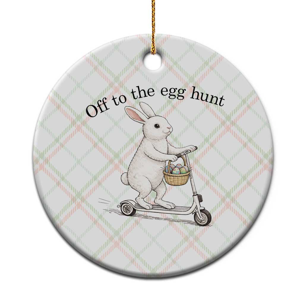 Off To The Egg Hunt Ceramic Ornament Funny Easter Bunny TS14 1pc Christmas Plaid Print Your Wear