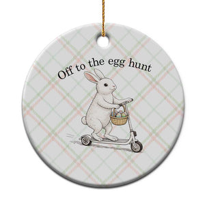 Off To The Egg Hunt Ceramic Ornament Funny Easter Bunny TS14 1pc Christmas Plaid Print Your Wear