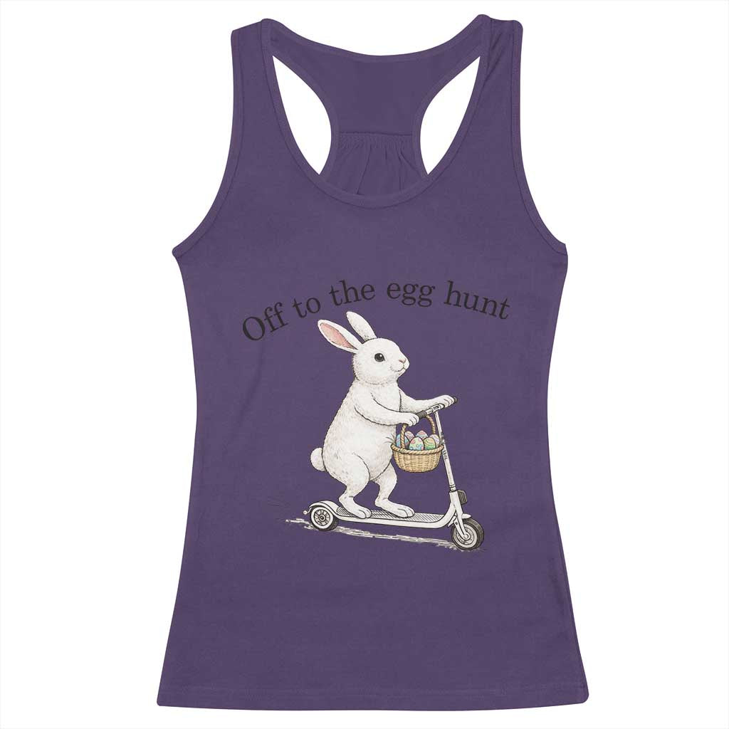 Off To The Egg Hunt Racerback Tank Top Funny Easter Bunny TS14 Purple Print Your Wear