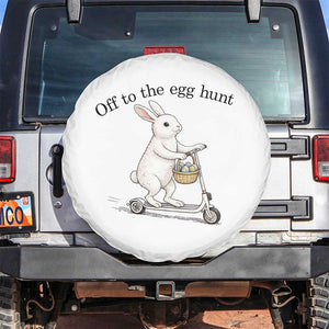 Off To The Egg Hunt Spare Tire Cover Funny Easter Bunny TS14 No hole White Print Your Wear