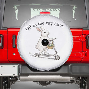 Off To The Egg Hunt Spare Tire Cover Funny Easter Bunny TS14 White Print Your Wear