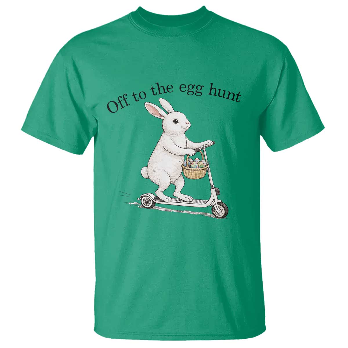 Off To The Egg Hunt T Shirt Funny Easter Bunny TS14 Irish Green Print Your Wear