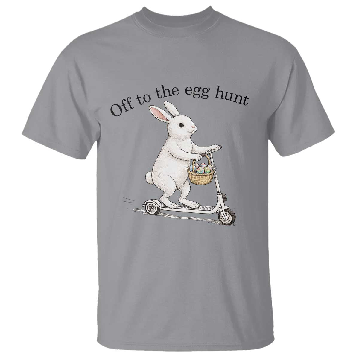 Off To The Egg Hunt T Shirt Funny Easter Bunny TS14 Sport Gray Print Your Wear