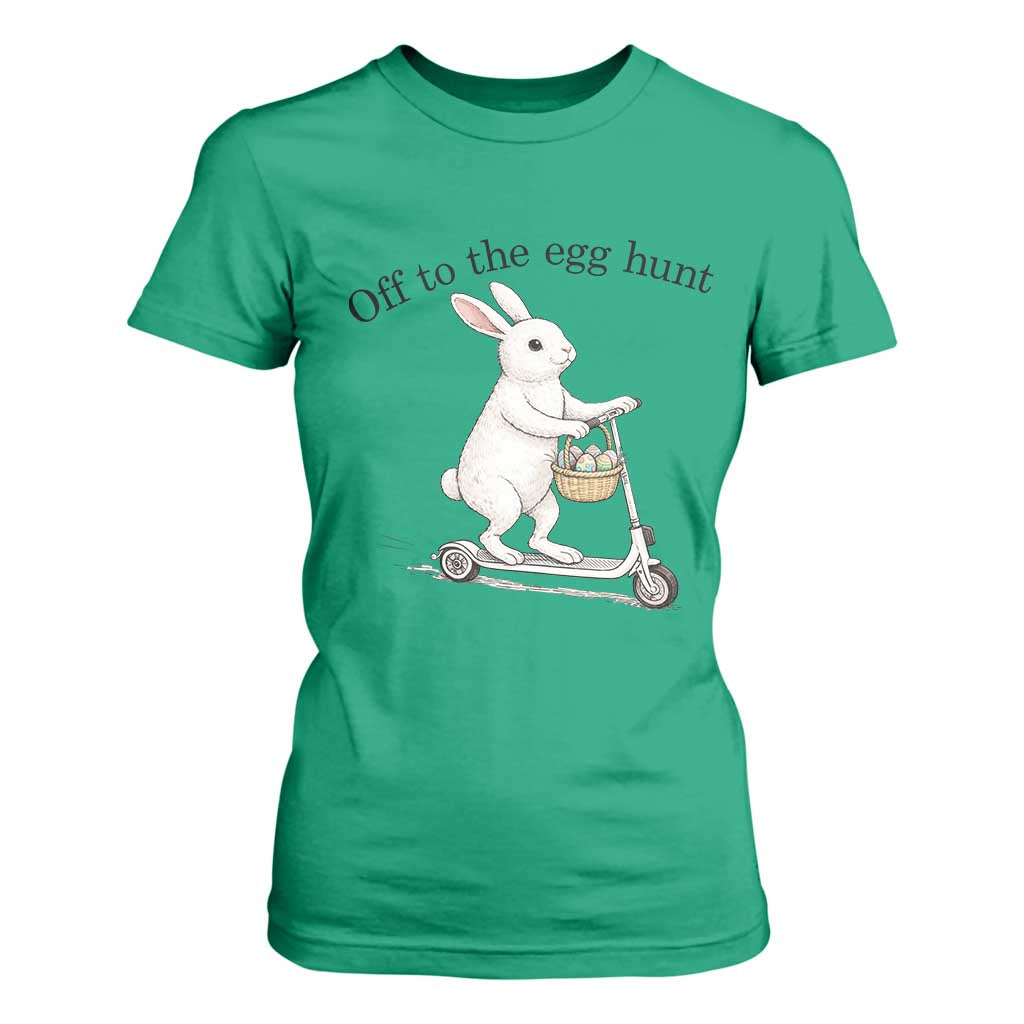 Off To The Egg Hunt T Shirt For Women Funny Easter Bunny TS14 Irish Green Print Your Wear