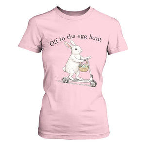 Off To The Egg Hunt T Shirt For Women Funny Easter Bunny TS14 Light Pink Print Your Wear