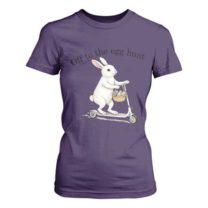 Off To The Egg Hunt T Shirt For Women Funny Easter Bunny TS14 Purple Print Your Wear