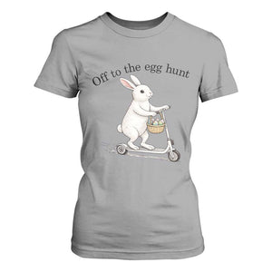 Off To The Egg Hunt T Shirt For Women Funny Easter Bunny TS14 Sport Gray Print Your Wear