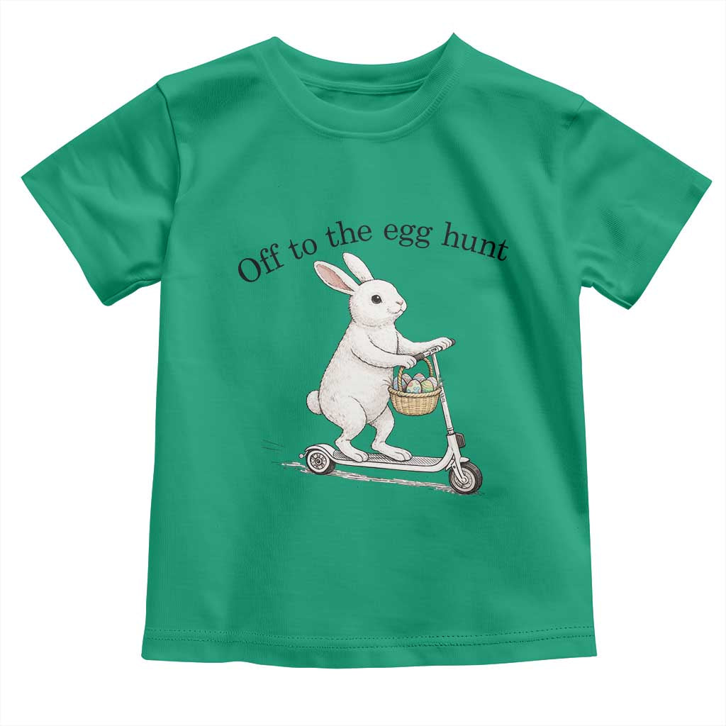 Off To The Egg Hunt Toddler T Shirt Funny Easter Bunny TS14 Irish Green Print Your Wear