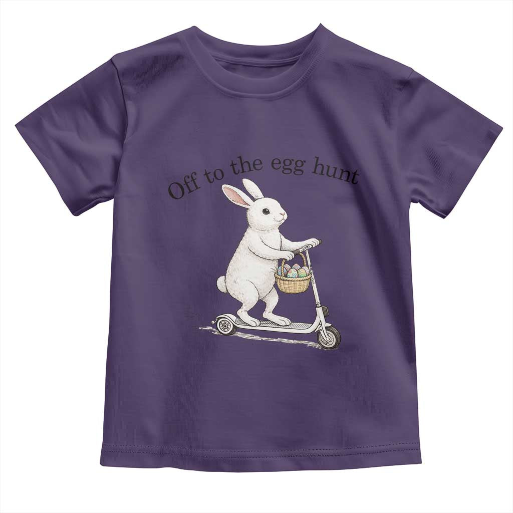 Off To The Egg Hunt Toddler T Shirt Funny Easter Bunny TS14 Purple Print Your Wear