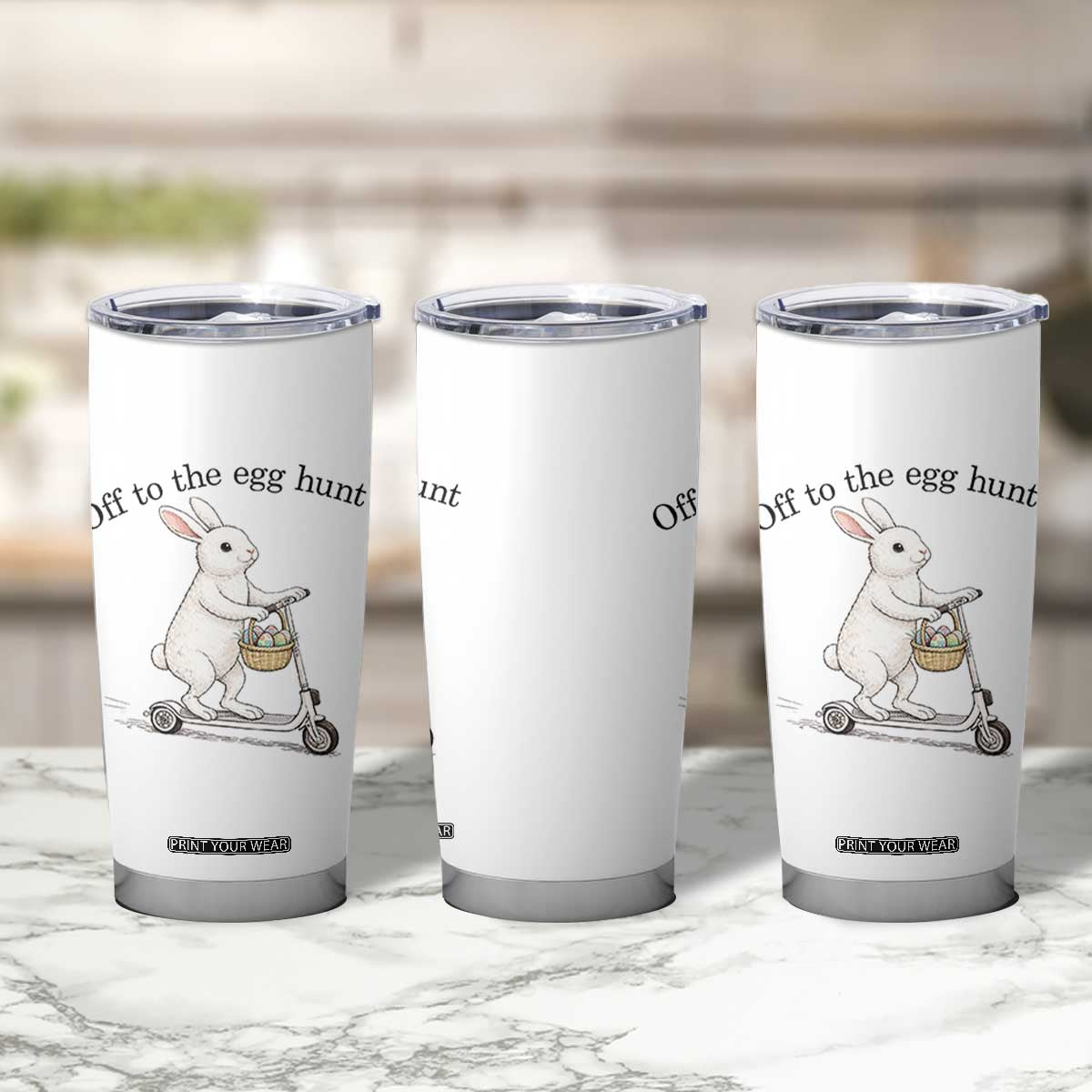 Off To The Egg Hunt Tumbler Cup Funny Easter Bunny TS14 Print Your Wear