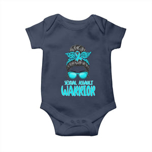 Sexual Assault Awareness Messy Bun Support Survivors Baby Onesie TS14 Navy Print Your Wear