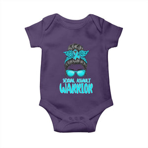 Sexual Assault Awareness Messy Bun Support Survivors Baby Onesie TS14 Purple Print Your Wear