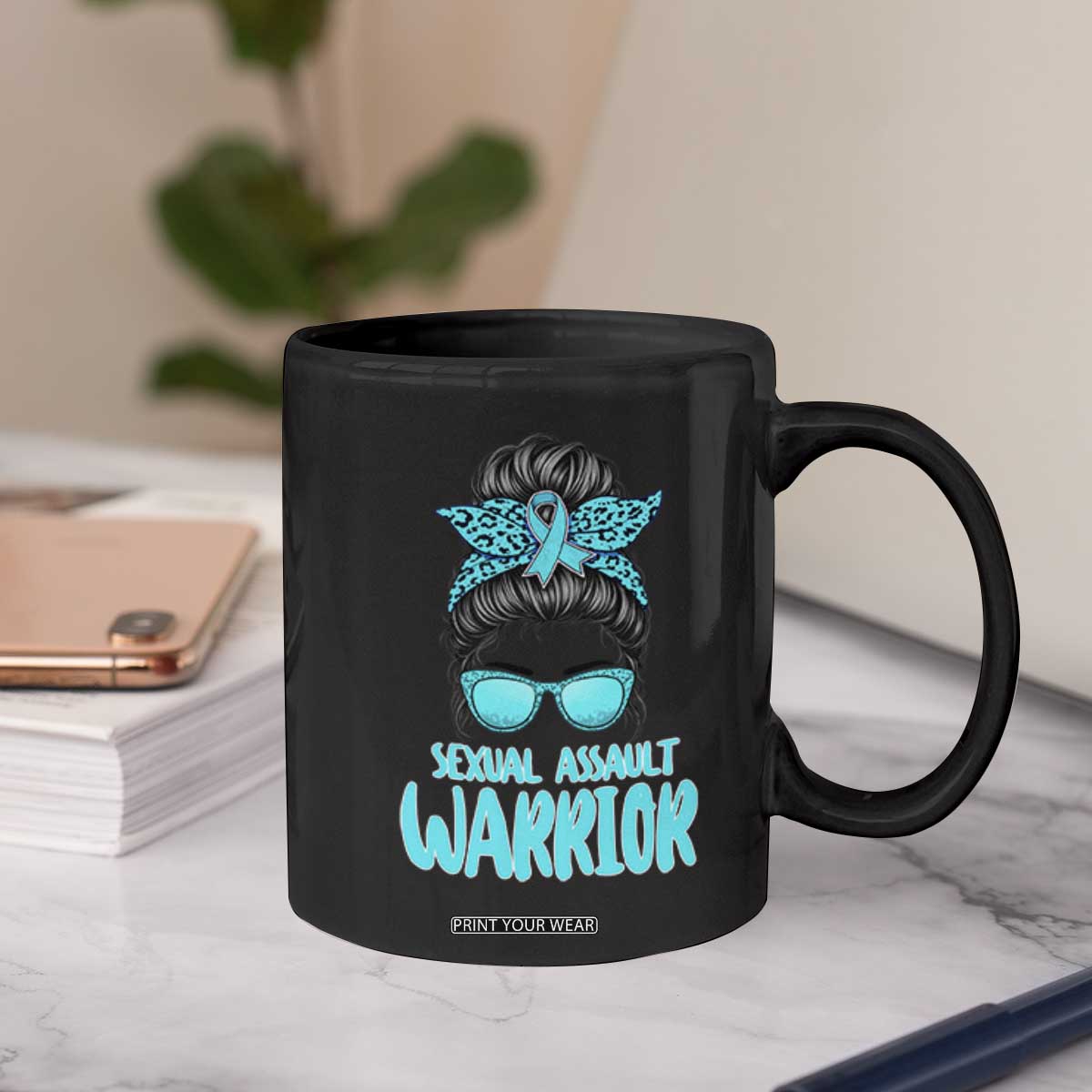 Sexual Assault Awareness Messy Bun Support Survivors Coffee Mug TS14 Print Your Wear