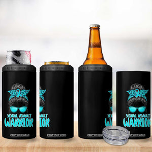 Sexual Assault Awareness Messy Bun Support Survivors 4 in 1 Can Cooler Tumbler TS14 Print Your Wear