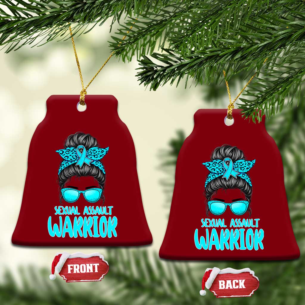 Sexual Assault Awareness Messy Bun Support Survivors Ceramic Ornament TS14 Print Your Wear
