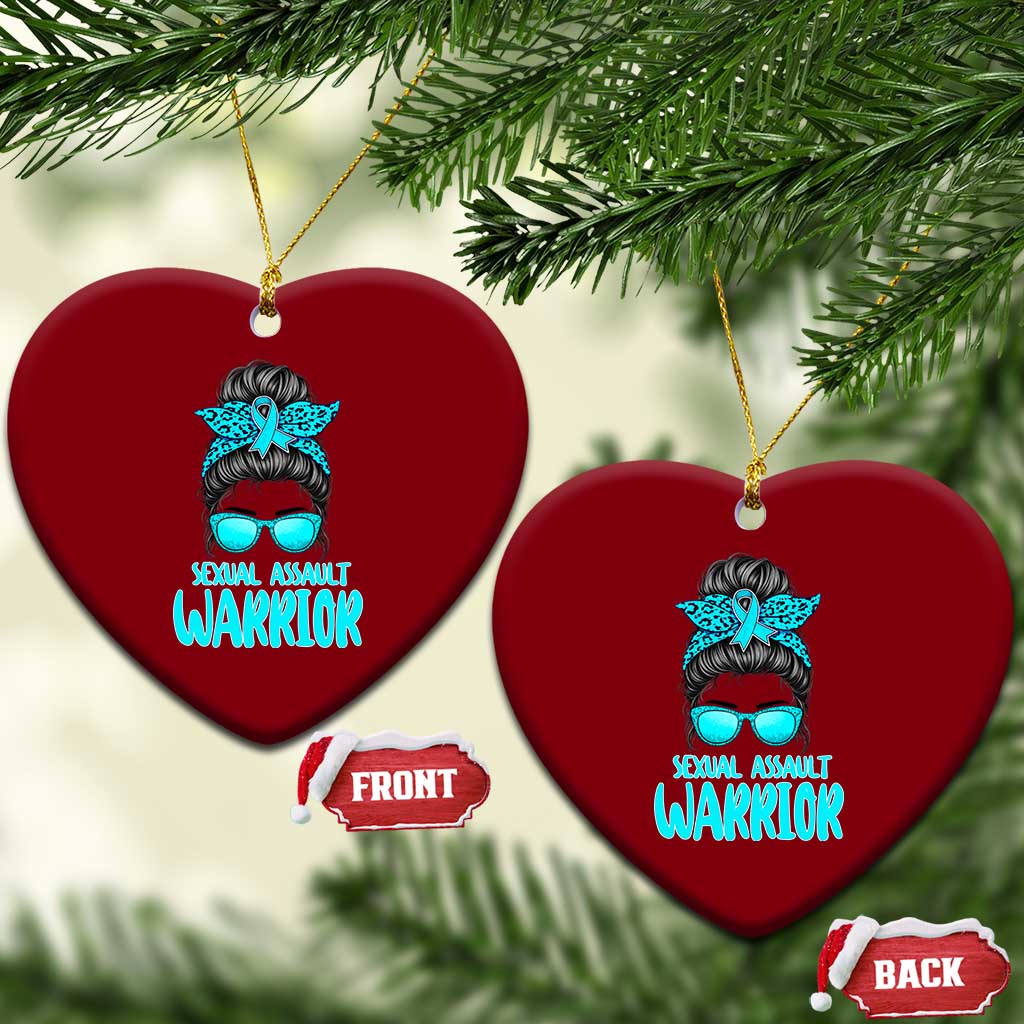 Sexual Assault Awareness Messy Bun Support Survivors Ceramic Ornament TS14 Print Your Wear
