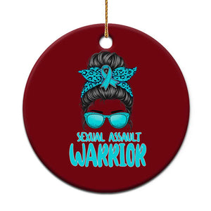 Sexual Assault Awareness Messy Bun Support Survivors Ceramic Ornament TS14 1pc Red Print Your Wear