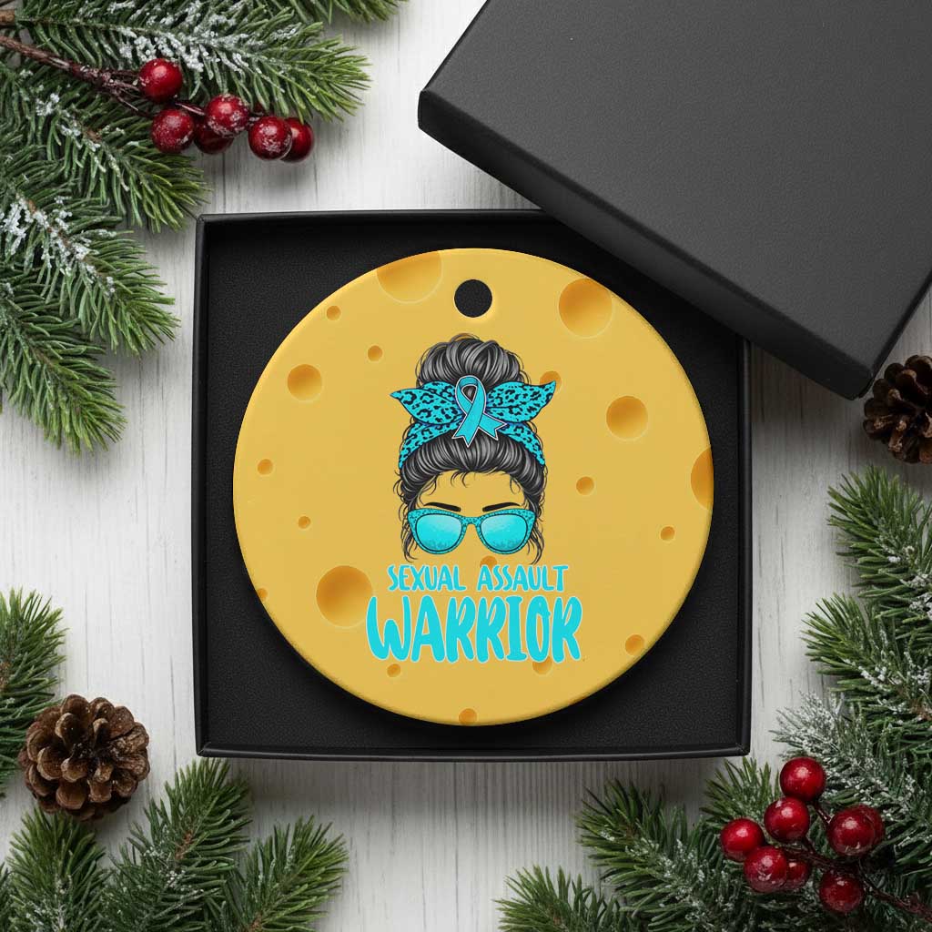 Sexual Assault Awareness Messy Bun Support Survivors Ceramic Ornament TS14 1pc Yellow Cheese Print Your Wear