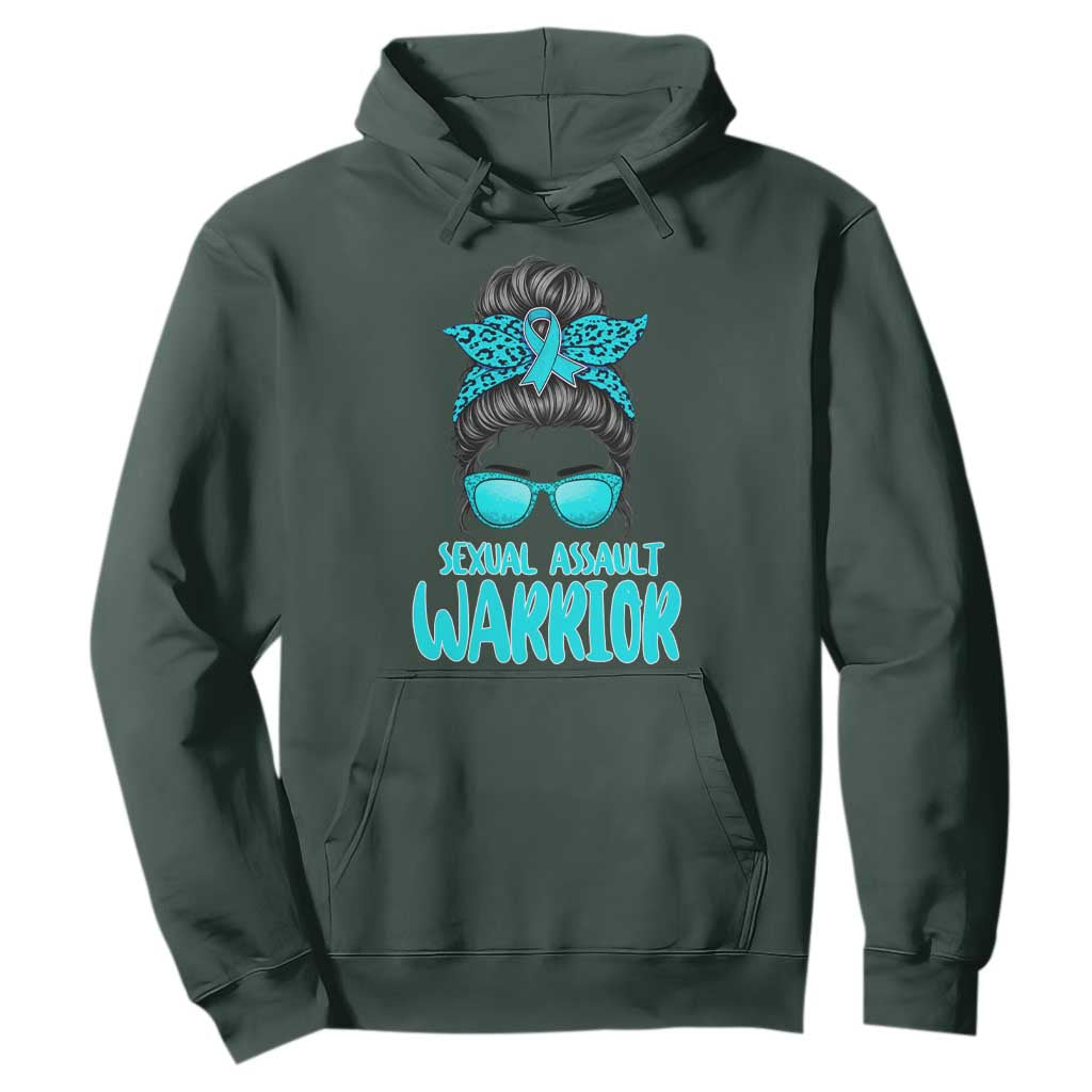 Sexual Assault Awareness Messy Bun Support Survivors Hoodie TS14 Dark Forest Green Print Your Wear