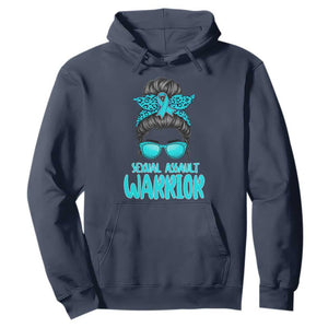 Sexual Assault Awareness Messy Bun Support Survivors Hoodie TS14 Navy Print Your Wear