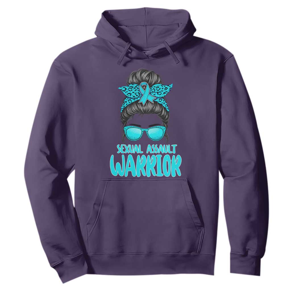 Sexual Assault Awareness Messy Bun Support Survivors Hoodie TS14 Purple Print Your Wear
