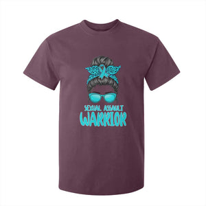 Sexual Assault Awareness Messy Bun Support Survivors T Shirt For Kid TS14 Maroon Print Your Wear