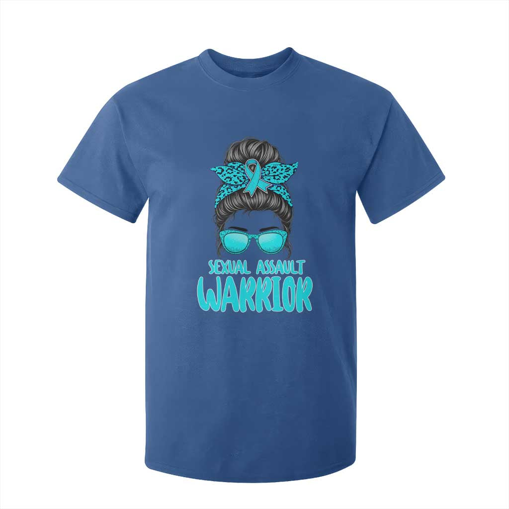 Sexual Assault Awareness Messy Bun Support Survivors T Shirt For Kid TS14 Royal Blue Print Your Wear