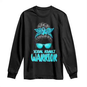 Sexual Assault Awareness Messy Bun Support Survivors Long Sleeve Shirt TS14 Black Print Your Wear