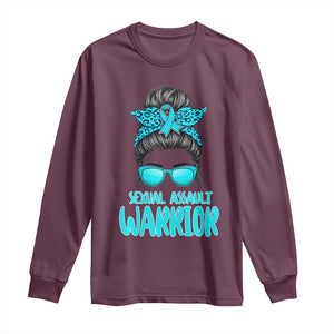 Sexual Assault Awareness Messy Bun Support Survivors Long Sleeve Shirt TS14 Maroon Print Your Wear