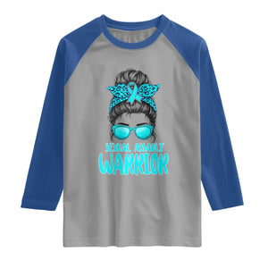 Sexual Assault Awareness Messy Bun Support Survivors Raglan Shirt TS14 Sport Gray Royal Print Your Wear