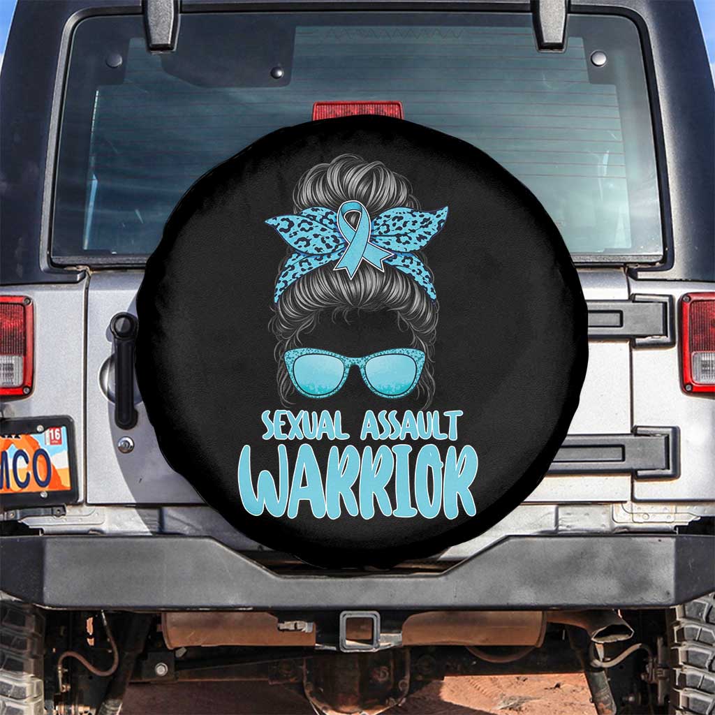 Sexual Assault Awareness Messy Bun Support Survivors Spare Tire Cover TS14 No hole Black Print Your Wear