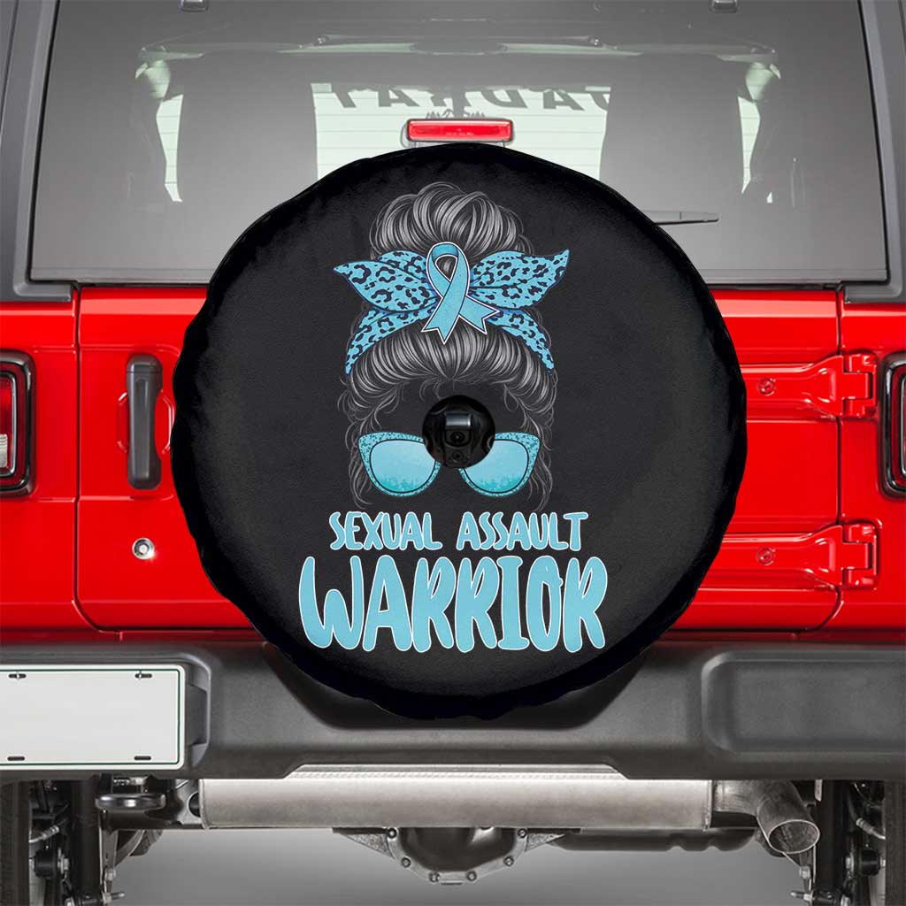 Sexual Assault Awareness Messy Bun Support Survivors Spare Tire Cover TS14 Black Print Your Wear