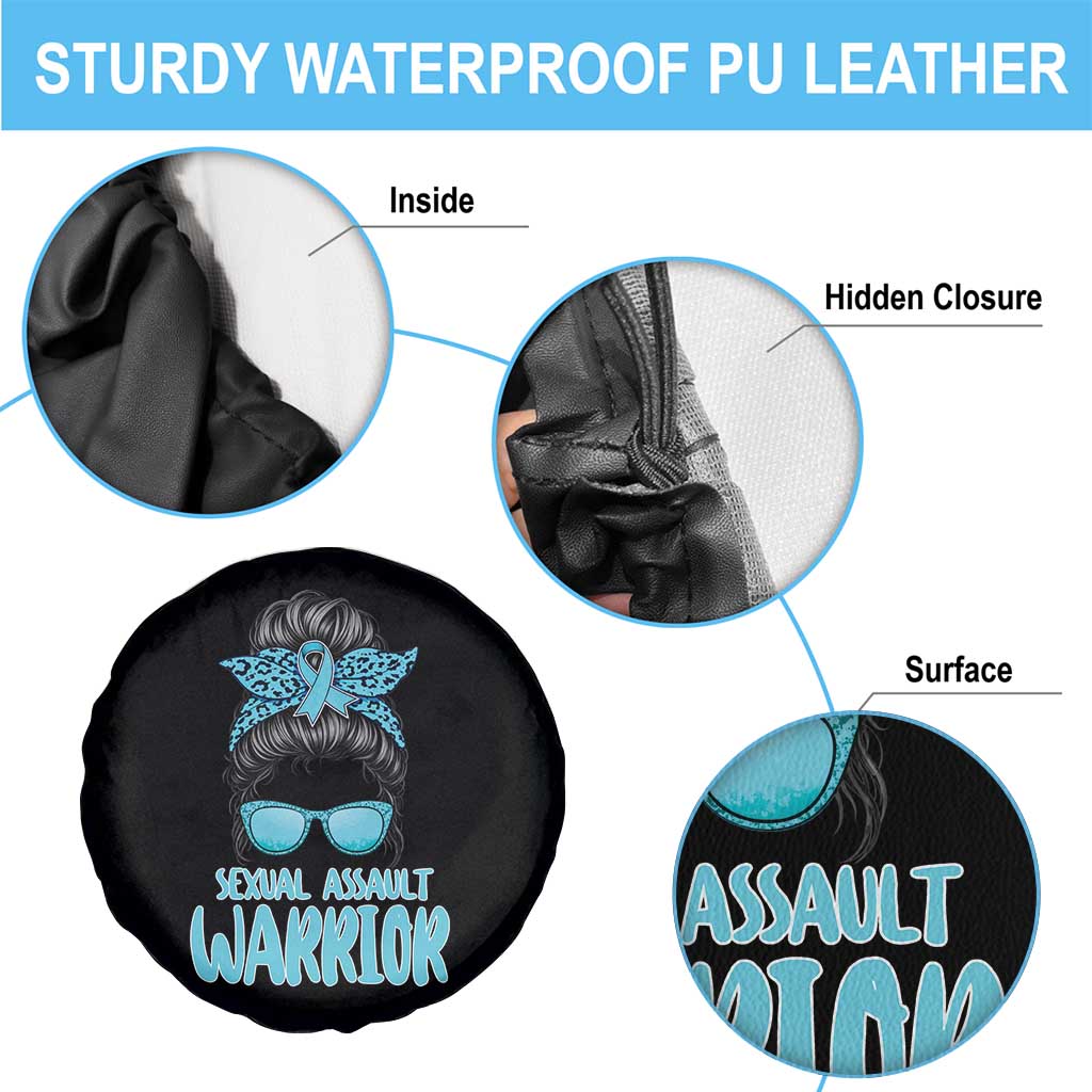 Sexual Assault Awareness Messy Bun Support Survivors Spare Tire Cover TS14 Print Your Wear
