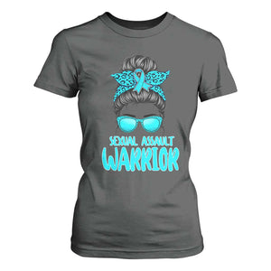 Sexual Assault Awareness Messy Bun Support Survivors T Shirt For Women TS14 Dark Heather Print Your Wear