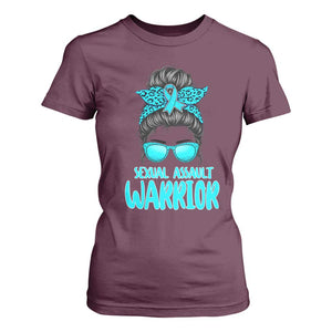 Sexual Assault Awareness Messy Bun Support Survivors T Shirt For Women TS14 Maroon Print Your Wear