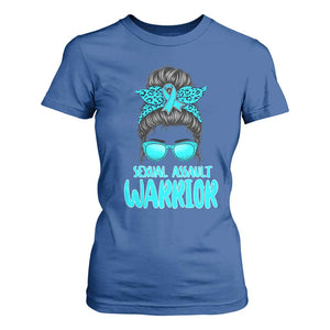 Sexual Assault Awareness Messy Bun Support Survivors T Shirt For Women TS14 Royal Blue Print Your Wear