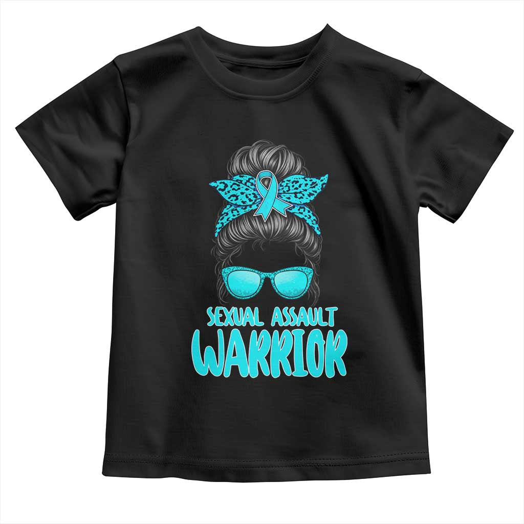 Sexual Assault Awareness Messy Bun Support Survivors Toddler T Shirt TS14 Black Print Your Wear