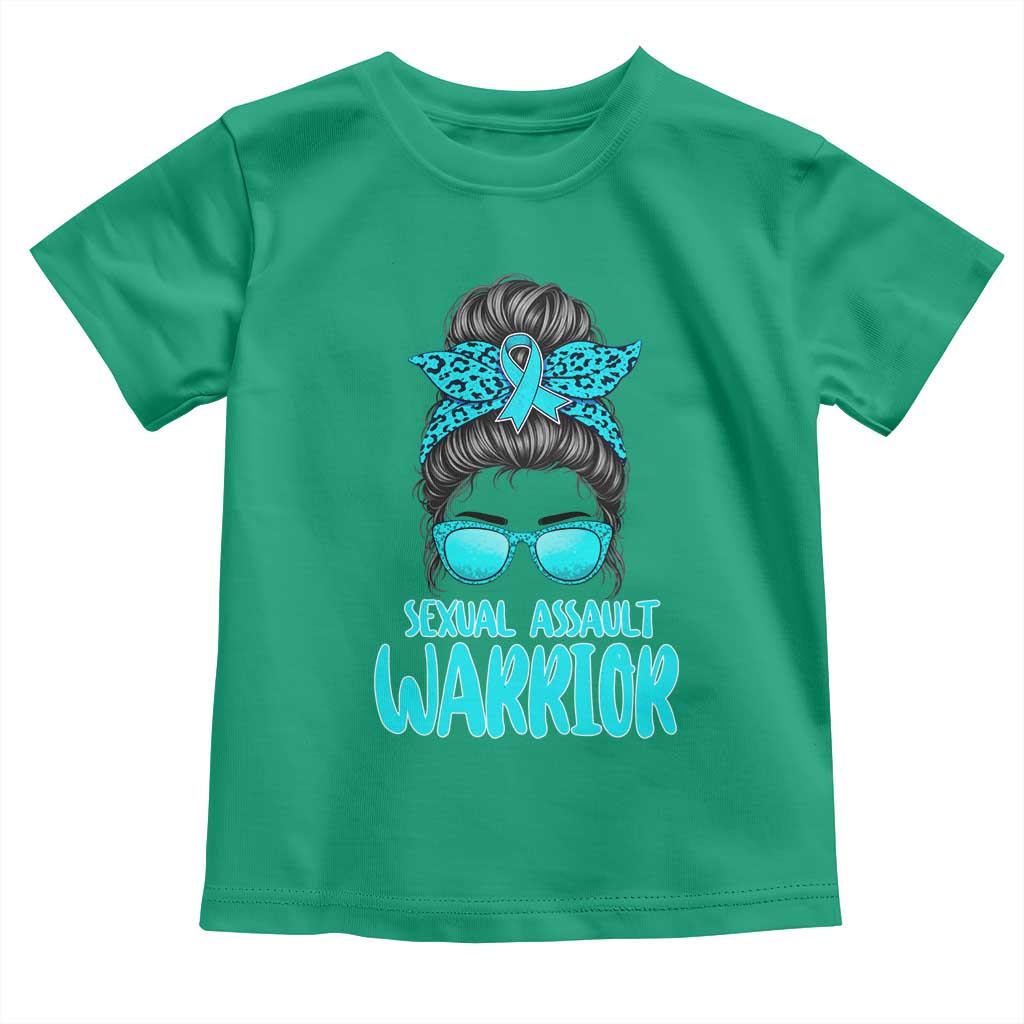Sexual Assault Awareness Messy Bun Support Survivors Toddler T Shirt TS14 Irish Green Print Your Wear