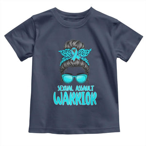 Sexual Assault Awareness Messy Bun Support Survivors Toddler T Shirt TS14 Navy Print Your Wear