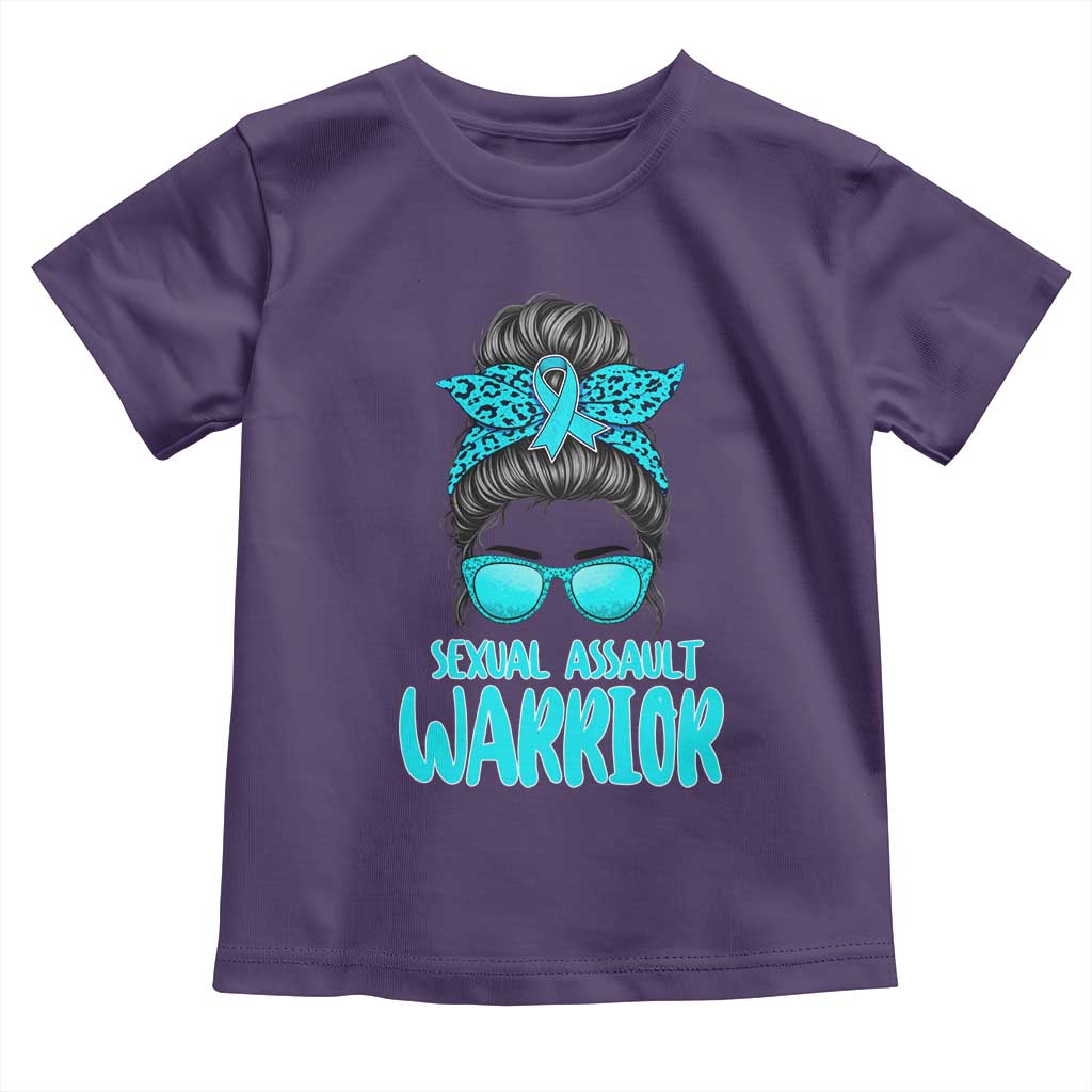 Sexual Assault Awareness Messy Bun Support Survivors Toddler T Shirt TS14 Purple Print Your Wear