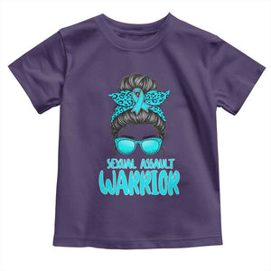 Sexual Assault Awareness Messy Bun Support Survivors Toddler T Shirt TS14 Purple Print Your Wear