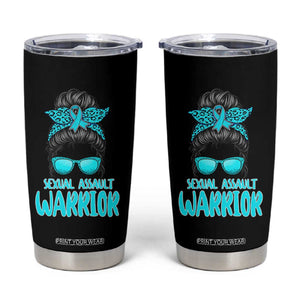 Sexual Assault Awareness Messy Bun Support Survivors Tumbler Cup TS14 Black Print Your Wear