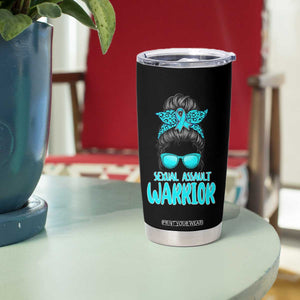 Sexual Assault Awareness Messy Bun Support Survivors Tumbler Cup TS14 Print Your Wear