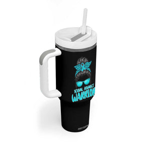 Sexual Assault Awareness Messy Bun Support Survivors Tumbler With Handle TS14 Print Your Wear