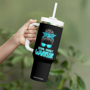 Sexual Assault Awareness Messy Bun Support Survivors Tumbler With Handle TS14 Print Your Wear