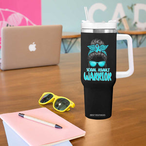 Sexual Assault Awareness Messy Bun Support Survivors Tumbler With Handle TS14 Print Your Wear