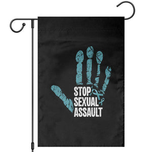 Stop Sexual Assault Garden Flag Teal Ribbon Hand TS14 Black Print Your Wear